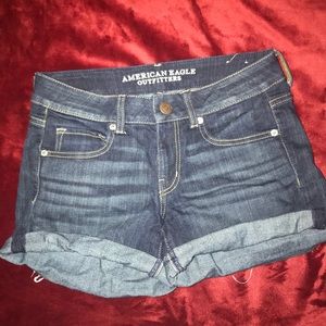 American Eagle Dark Super Stretch Jean Shorts